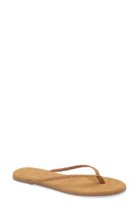 �e�B�L�[�Y ���f�B�[�X �V���[�Y �T���_�� TKEES Lily Braid Flip Flop Camel �L������