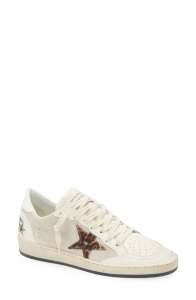 �S�[���f���O�[�X ���f�B�[�X �V���[�Y �X�j�[�J�[ Golden Goose Ball Star Genuine Calf Hair Sneaker Platinum/ White/ Pony �z���C�g