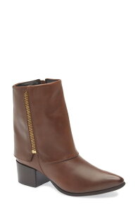 �V���R���u���[ ���f�B�[�X �V���[�Y �u�[�c�E���C���u�[�c �q�[�� Chocolat Blu Leeza Block Heel Bootie Brown Leather �u���E��
