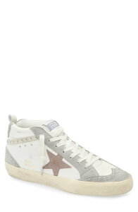 �S�[���f���O�[�X ���f�B�[�X �V���[�Y �X�j�[�J�[ Golden Goose Mid Star Sneaker White/ Silver Sconce/ Brown �z���C�g