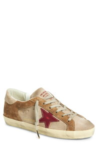 �S�[���f���O�[�X ���f�B�[�X �V���[�Y �X�j�[�J�[ Golden Goose Super-Star Low Top Sneaker Tabacco/ Dark Beige/ Red ���b�h