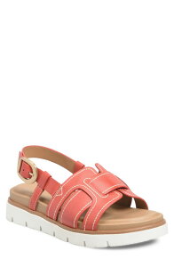 �G�X�G�t�G�t�e�B ���f�B�[�X �V���[�Y �q�[�� �v���b�g�t�H�[�� �T���_�� Sfft Goldie Slingback Platform Sandal Red Coral ���b�h
