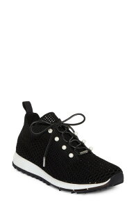 �W�~�[�`���[ ���f�B�[�X �V���[�Y �X�j�[�J�[ �j�b�g Jimmy Choo Veles Imitation Pearl Knit Sneaker X Black Mix �u���b�N