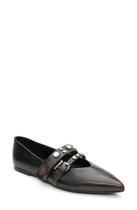 �A�b�V�� ���f�B�[�X �V���[�Y �p���v�X Ash Britnie Pointed Toe Flat Black Distressed �u���b�N