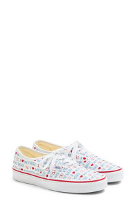 ���@�����e�B�m ���f�B�[�X �V���[�Y �X�j�[�J�[ Valentino Garavani x Vans Authentic Low Top Sneaker Bianco/ Rouge/ Atlantique