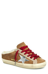 �S�[���f���O�[�X ���f�B�[�X �V���[�Y �X�j�[�J�[ Golden Goose Super-Star Sabot Geniune Shearling Mule Sneaker Tabacco/ Dark Beige/ Silver �x�[�W��