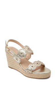 �W���b�N���W���[�X ���f�B�[�X �V���[�Y �q�[�� �v���b�g�t�H�[�� �T���_�� Jack Rogers Laurin Platform Wedge Sandal Platinum