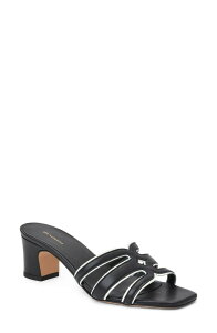 �u���[�m�}�O�� ���f�B�[�X �V���[�Y �q�[�� �T���_�� Bruno Magli Enora Slide Sandal Black Nappa/ Bone �u���b�N