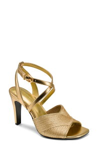 �_�i �L������ �j���[���[�N ���f�B�[�X �V���[�Y �q�[�� �T���_�� �A���N�� Donna Karanew York Brooks Ankle Strap Sandal Gold �S�[���h