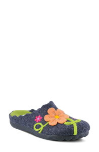 �t���N�T�X ���f�B�[�X �V���[�Y �T���_�� Flexus by Spring Steposie Scuff Slipper Navy �l�C�r�[