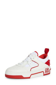 �N���X�`�����E���u�^�� ���f�B�[�X �V���[�Y �X�j�[�J�[ Christian Louboutin Astroloubi Mixed Media Low Top Sneaker J679 White/ Loubi �z���C�g
