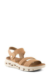 �t���N�T�X ���f�B�[�X �V���[�Y �T���_�� �v���b�g�t�H�[�� Flexus by Spring Step Garlina Platform Wedge Sandal Tan �^��