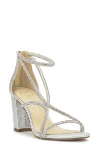 �W�F�V�J�V���v�\�� ���f�B�[�X �V���[�Y �q�[�� �T���_�� �A���N�� Jessica Simpson Shiny Ankle Strap Sandal Silver �V���o�[