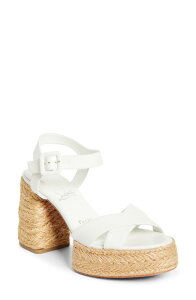 �N���X�`�����E���u�^�� ���f�B�[�X �V���[�Y �T���_�� �v���b�g�t�H�[�� Christian Louboutin Calakala Espadrille Platform Sandal Bianco/ Lin Bianco
