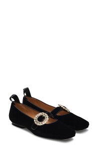 �}�O�i�[�j ���f�B�[�X �V���[�Y �p���v�X Magnanni Avilia Mary Jane Flat Black Velvet �u���b�N