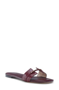 �g���E�t�H�[�h ���f�B�[�X �V���[�Y �T���_�� TOM FORD Python Embossed Slide Sandal Ruby Red ���b�h
