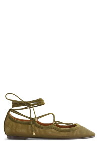 ���C�h�E�F�� ���f�B�[�X �V���[�Y �p���v�X ���[�X Madewell The Greta Lace-Up Ballet Flat Dark Olive �I���[�u