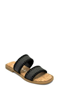 �G�A���\�[���Y ���f�B�[�X �V���[�Y �T���_�� Aerosoles Centro Two-Strap Sandal Black Raffia Elastic �u���b�N