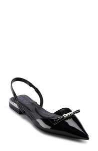 �_�i �L������ �j���[���[�N ���f�B�[�X �V���[�Y �p���v�X DKNY Mahaska Slingback Pointed Toe Flat Black �u���b�N