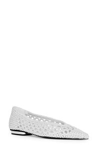 ���x�b�J�~���R�t ���f�B�[�X �V���[�Y �p���v�X �L���b�v Rebecca Minkoff Bellerina Pointed Cap Toe Flat Silver �V���o�[