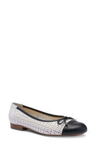 �A�� ���f�B�[�X �V���[�Y �p���v�X �L���b�v ara Sangria Cap Toe Flat White W/ Black �z���C�g