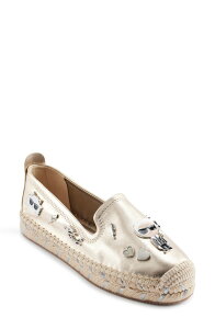�J�[�� ���K�[�t�F���h ���f�B�[�X �V���[�Y �T���_�� KARLAGERFELD PARIS Michaela Espadrille Flat White Gold �z���C�g