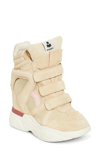 �C�U�x�� �}���� ���f�B�[�X �V���[�Y �X�j�[�J�[ Isabel Marant Balskee Hidden Wedge High Top Sneaker Beige/ Pink �s���N