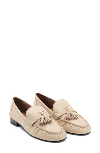 �}���S ���f�B�[�X �V���[�Y �X���b�|���E���[�t�@�[ ���U�[ MANGO Tasseled Leather Loafer Beige �x�[�W��