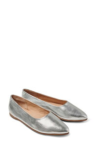 �r�[�N ���f�B�[�X �V���[�Y �p���v�X Beek Swoopointed Toe Flat Silver Metallic �V���o�[