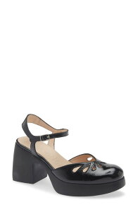 �����_�[�Y ���f�B�[�X �V���[�Y �q�[�� �v���b�g�t�H�[�� �A���N�� Wonders Ankle Straplatform Pump Lack Black �u���b�N
