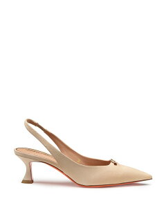 �T���g�[�j ���f�B�[�X �V���[�Y �p���v�X�G�[�h ���U�[ �q�[�� Santoni Women'suede Leather Mid-Heel Slingback Natural