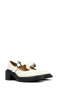 �J���y�[�� ���f�B�[�X �V���[�Y �p���v�X Camper Pix London Mary Jane Flat White Multi �z���C�g