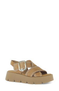 �K�{�[�� ���f�B�[�X �V���[�Y �T���_�� Gabor Crossover Slingback Wedge Sandal Walnut