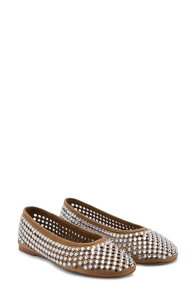 �}���S ���f�B�[�X �V���[�Y �p���v�X MANGO Embellished Perforated Ballet Flat Beige �x�[�W��