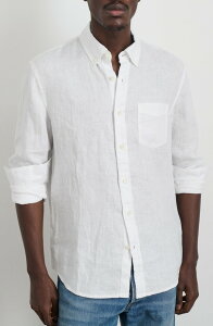�A���b�N�X�~�� �����Y �g�b�v�X �V���c �_�E�� ���l�� Alex Mill Linen Button-Down Shirt White �z���C�g
