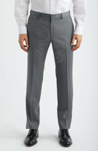 �{�X �����Y �{�g���X �J�W���A���p���c �X�����t�B�b�g �E�[�� BOSS Geniuslim Fit Flat Front Wool Dress Pants Light Past/ Grey �O���[