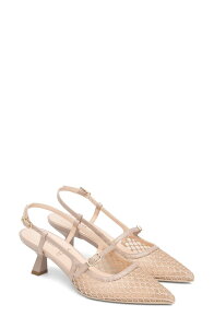 �l�[�� �W�����f�B�[�j ���f�B�[�X �V���[�Y �q�[�� ���b�V�� NeroGiardini Mesh Pointed Toe Slingback Pump Rose