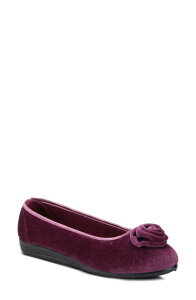 �t���N�T�X ���f�B�[�X �V���[�Y �p���v�X �x���x�b�g Flexus by Spring Step Roseloud Velvet Slipper Purple �p�[�v��