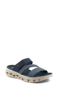 �t���N�T�X ���f�B�[�X �V���[�Y �T���_�� �v���b�g�t�H�[�� Flexus by Spring Step Galvanesa Platform Wedge Slide Sandal Navy �l�C�r�[
