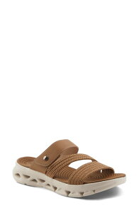 �t���N�T�X ���f�B�[�X �V���[�Y �T���_�� �v���b�g�t�H�[�� Flexus by Spring Step Galvanesa Platform Wedge Slide Sandal Tan �^��