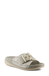 �t���N�T�X ���f�B�[�X �V���[�Y �T���_�� Flexus by Spring Step Brewer Slide Sandal Grey Metallic �O���[