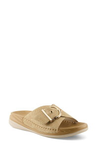 �t���N�T�X ���f�B�[�X �V���[�Y �T���_�� Flexus by Spring Step Brewer Slide Sandal Tan Metallic �^��