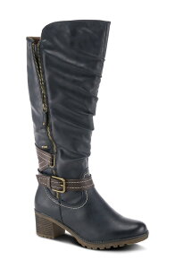 �X�v�����O�X�e�b�v ���f�B�[�X �V���[�Y �u�[�c�E���C���u�[�c Spring Step Spring Street Gemisola Wateresistant Faux Fur Lined Knee High Boot Navy Synthetic �l�C�r�[
