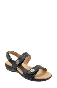 �g���b�^�[�Y ���f�B�[�X �V���[�Y �q�[�� �T���_�� Trotters Romi Stitch Slingback Sandal Black �u���b�N