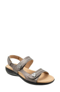�g���b�^�[�Y ���f�B�[�X �V���[�Y �q�[�� �T���_�� Trotters Romi Stitch Slingback Sandal Pewter �s���[�^�[