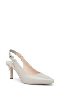 �l�[�� �W�����f�B�[�j ���f�B�[�X �V���[�Y �q�[�� NeroGiardini Pointed Toe Slingback Pump Beige / Khaki �J�[�L