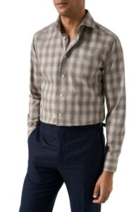 �G�g�� �����Y �g�b�v�X �V���c �X�����t�B�b�g Eton Slim Fit Bold Check Twill Button-Up Shirt Light Beige �x�[�W��