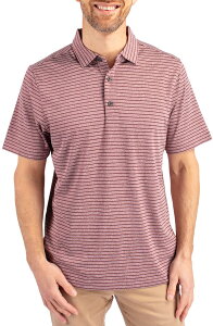 �J�b�^�[�A���h�o�b�N �����Y �g�b�v�X �|���V���c Cutter & Buck Forge Heather Stripe Recycled Blend Polo Bordeaux Heather �w�U�[