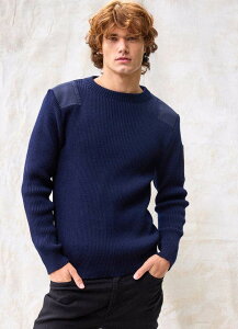 �Z�C���g�W�F�[���X �����Y �A�E�^�[ �p�[�J�[�E�X�E�F�b�g �Z�[�^�[ Saint James CONDOR II - Breton Sweater with Canvashoulder and Elbow Patches Navy �l�C�r�[