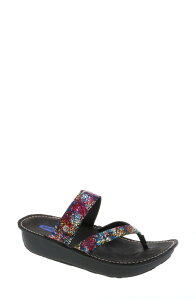 �E�H���L�[ ���f�B�[�X �V���[�Y �q�[�� �v���b�g�t�H�[�� �T���_�� Wolky Tahiti Platform Sandal Multi Black Suede �u���b�N